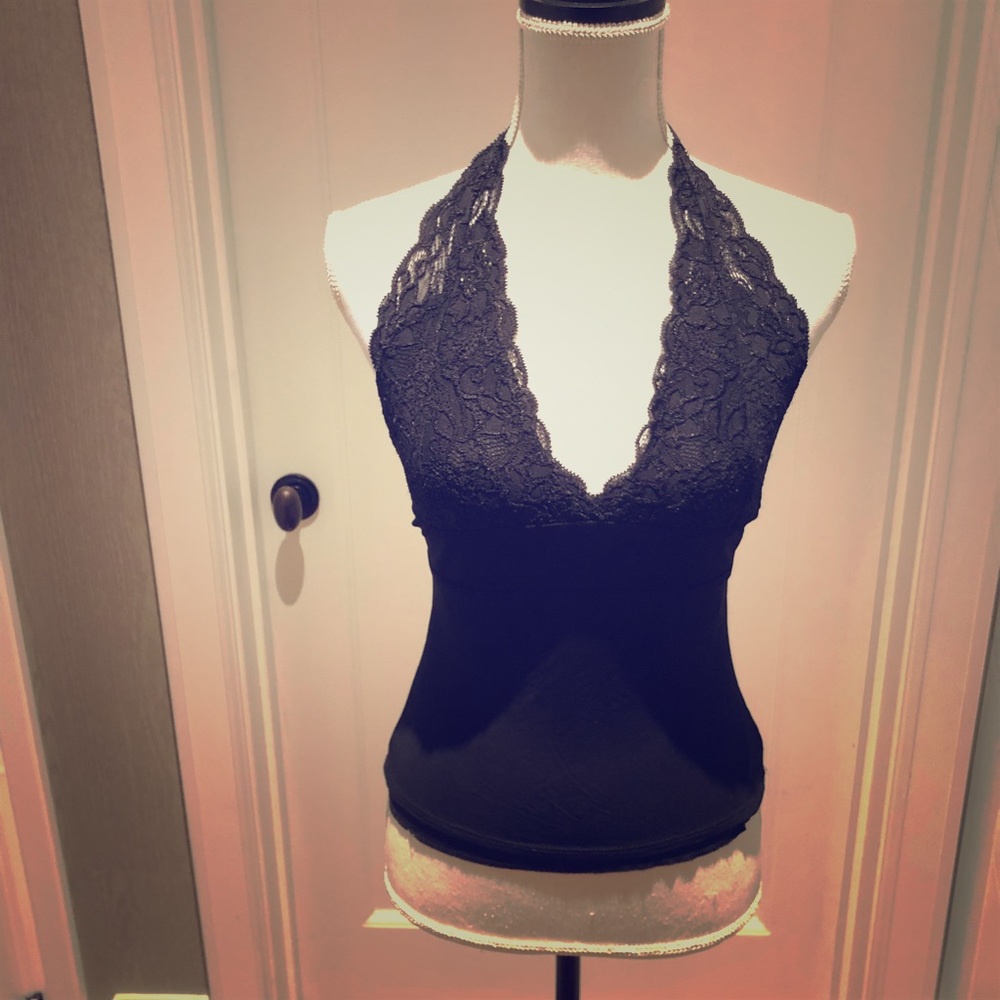 Arden B lace halter top